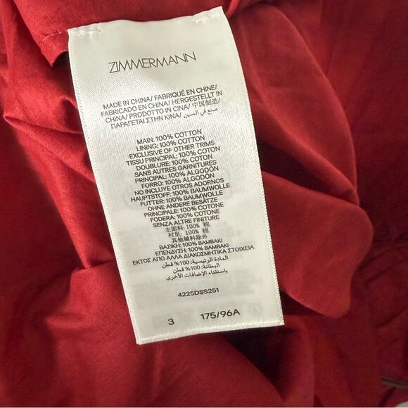 Zimmermann Rhiannon Corset Midi Dress in Red Multi Paisley 3 / 10 - Picture 9 of 11